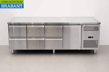 HCB RVS Koelwerkbank 6 laden en 1 deur 223 cm 230V Horeca, Ophalen of Verzenden, Nieuw in verpakking