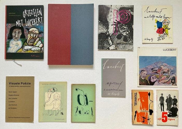 Lucebert - Lot met 11 boeken/catalogi - 1956-2007, Antiek en Kunst, Antiek | Boeken en Bijbels