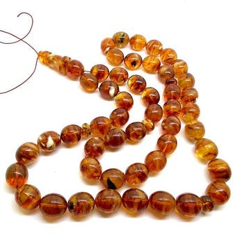Baltisch amber tesbih gebedssnoer, olijfkleurig 14 mm 71,2