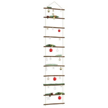 vidaXL Wanddecoratie laddervormig 50x200 cm naturel tak, Diversen, Kerst, Verzenden, Nieuw