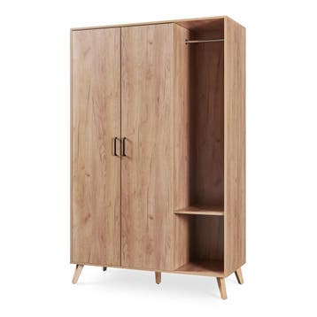 Kledingkast Norg met 2 deuren en 5 opbergvakken 191x120x52 c, Verzenden, Nieuw