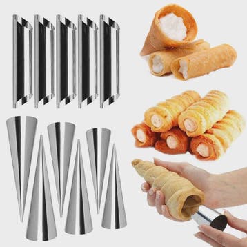 Roestvrijstalen Bakvormen Set: Croissant & Cone Molds voor T, Verzenden, Nieuw