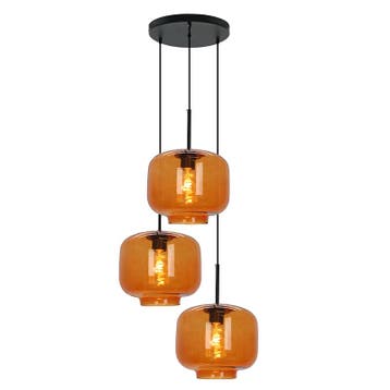 Retro hanglamp bruin, Anniek, Ophalen of Verzenden, Nieuw, Glas, Retro