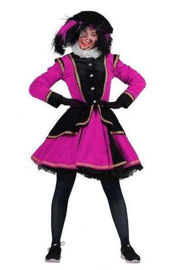Zwarte Piet Dame Madrid Zwart-Pink - XS, Verzenden, Nieuw