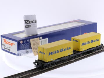 Schaal H0 Roco 66584 containerwagen Sgs 693 Willi Betz..., Hobby en Vrije tijd, Modeltreinen | H0, Gelijkstroom, Overige typen