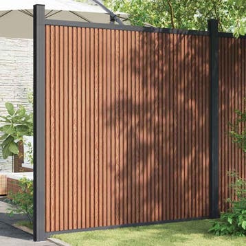 vidaXL Schuttingpaneel 173x186 cm HKC bruin, Verzenden, Nieuw, Kunststof, 1 tot 2 meter