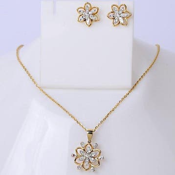 2-delige sieradenset - 14 karaat Geel goud - 1.36ct. tw.