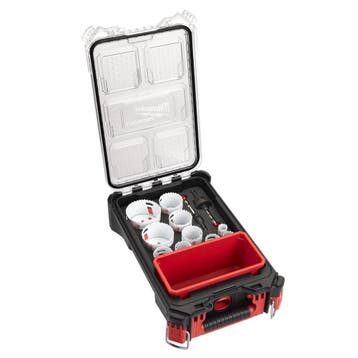 Milwaukee Hole Dozer PACKOUT gatzagenset 12-dlg Nieuw, Doe-het-zelf en Verbouw, Ophalen of Verzenden, Nieuw