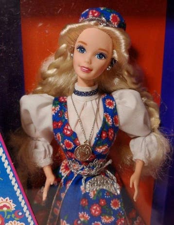 Mattel - Barbiepop Barbie Norvegian Mattel 1995, Antiek en Kunst, Antiek | Speelgoed