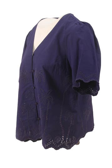 Pom Amsterdam Blouse in maat 36 Blauw, Kleding | Dames, Pom Amsterdam, Verzenden, Zo goed als nieuw, Blauw