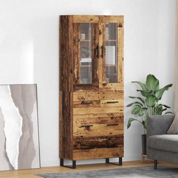 vidaXL buffetkast 2 st Oud Hout 69,5 x 34 x 180 cm Bewerkt, Huis en Inrichting, Minder dan 50 cm, Verzenden, Nieuw, Minder dan 100 cm