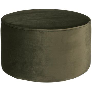 WOOOD Sara Poef Laag Velvet Warm Groen — nieuw, Nieuw