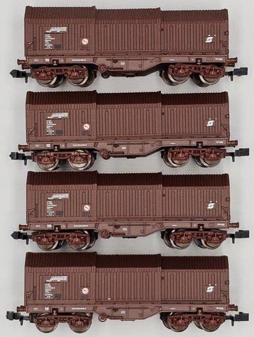 Roco N - 2375A - Modeltrein goederenwagon (4) - Vier-assen, Hobby en Vrije tijd, Modeltreinen | N-Spoor, Nieuw
