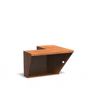 Cortenstaal keerwand met zitrand 50x50x50cm binnenhoek, Nieuw, Minder dan 25 cm, Border