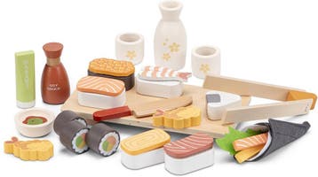 Woet® Houten Sushi Speelset - 30-delig Japans Rollenspel, Ophalen of Verzenden, Nieuw