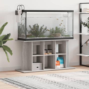 vidaXL Aquariumstandaard 120x40x60 cm bewerkt hout grijs, Verzenden, Nieuw