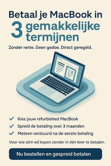 Betaal je MacBook in 3 gemakkelijke termijnen, Computers en Software, Apple Macbooks, Ophalen of Verzenden, Refurbished, MacBook Pro