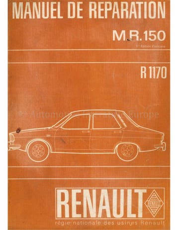 1969 RENAULT 12 WERKPLAATSHANDBOEK ENGELS