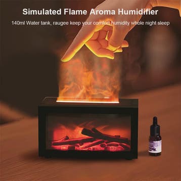 Sfeervolle Vlam Diffuser & Luchtbevochtiger met Aromatherapi, Verzenden, Nieuw