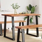 Boomstamtafel 110x70cm Acaciahout | Laatste Stuk!, Huis en Inrichting, Tafels | Eettafels, Gebruikt, 100 tot 150 cm, Metaal, Vier personen