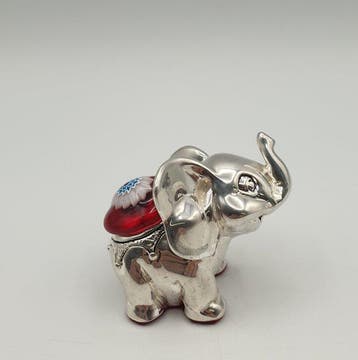 Elefantino rivestito in Argento e Vetro di Murano - Beeldje