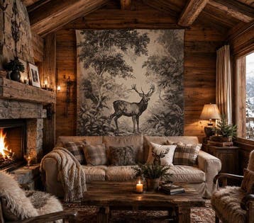 Jacquard-wandtapijt met een hert in een bos - 200x140 cm -
