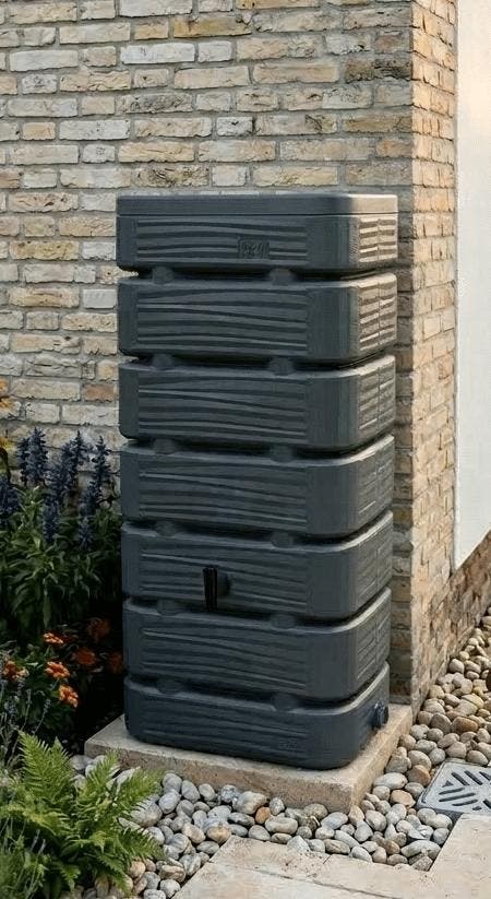 320 liter muur regenton grey Dune, Tuin en Terras, Regentonnen, Nieuw