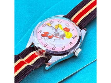 Veiling - Peanuts | Zeldzaam Vintage Cowboy Snoopy Horloge