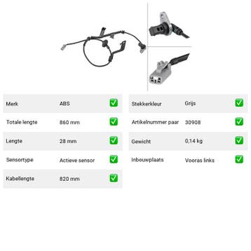ABS-sensor Kia Opirus 3.5 (GH) Van 2003-09 tot 2006-12 - ABS, Verzenden, Nieuw, Kia