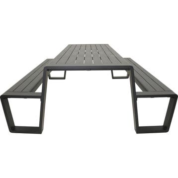 Picknickset-Estilo-Antraciet Aluminium-220cm-Lesli Living, Tuin en Terras, Tuintafels, Verzenden, Nieuw