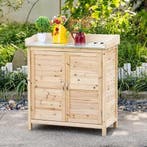 Houten Tuinkast met Werkblad – 83 × 40 × 92 cm, Verzenden, Nieuw
