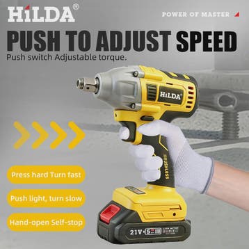 HILDA 1/2" Brushless Slagmoersleutel - 1200 Nm Krachtige Acc, Verzenden, Nieuw
