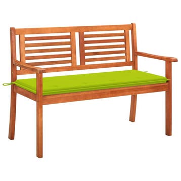 vidaXL Tuinbank 2-zits met kussen 120 cm massief, Tuin en Terras, Verzenden, Nieuw, Hout