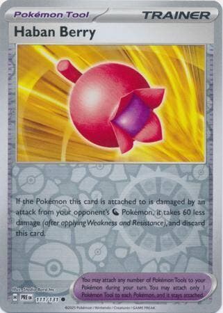 Haban Berry 111/131 reverse holo Prismatic Evolutions, Ophalen of Verzenden, Nieuw, Losse kaart, Foil