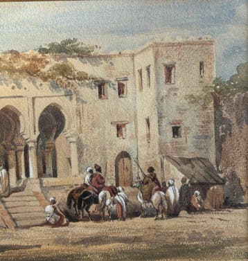 Narcisse Berchère (1819-1891) - Palais de la Kasbah Tanger, Antiek en Kunst