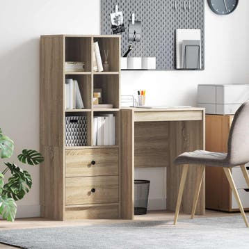 vidaXL Bureau Sonoma Eiken 105,5 x 50 x 127 cm 2 st, Verzenden, Nieuw