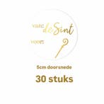 30x Sluitstickers -van voor sint - 5cm - staf- goudfolie, Ophalen of Verzenden, Nieuw, Meerdere stickers