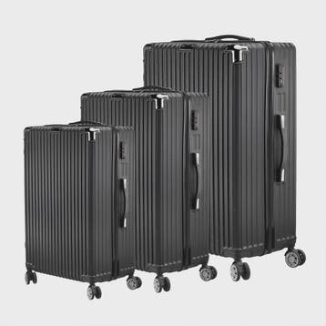 Set van 3 Zwarte Hardcase Koffers met TSA-slot en Dubbele Wi, Sieraden, Tassen en Uiterlijk, Koffers, Verzenden, Nieuw