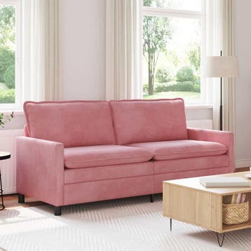 vidaXL Bank Roze 196 x 81 x 87,5 cm Fluweel, Huis en Inrichting, Banken | Bankstellen, Verzenden, Nieuw, Stof, Minder dan 150 cm