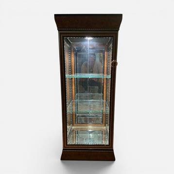 Vitrinekast - Glas, Wortelnotenhout