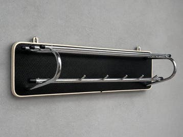 Kapstok - Hout, Chroom - Vintage wandkapstok en hoedenrek