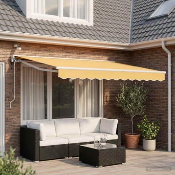 vidaXL Elektrisch Uittrekbaar Zonnescherm Zand 3,5 x 2,5 m, Verzenden, Nieuw