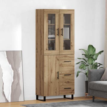 vidaXL buffetkast 2 st Artisan Eiken 69,5 x 34 x 180 cm, Minder dan 50 cm, Verzenden, Nieuw, Minder dan 100 cm