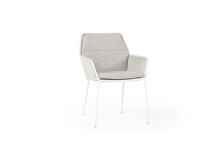 Suns Punta eetstoel wit - fishbone weaving camel sand |, Tuin en Terras, Tuinsets en Loungesets, Ophalen of Verzenden
