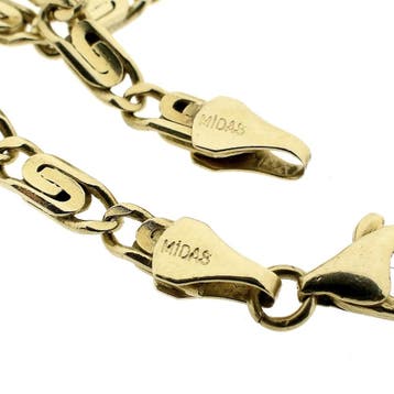Gouden scroll schakelketting; Midas, Ophalen of Verzenden, Gebruikt, Goud, Goud