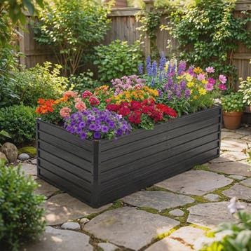 Verhoogd Metalen Tuinbed 190x90x64cm - Zwaar Uitvoering, Roe, Tuin en Terras, Bloempotten, Verzenden, Nieuw