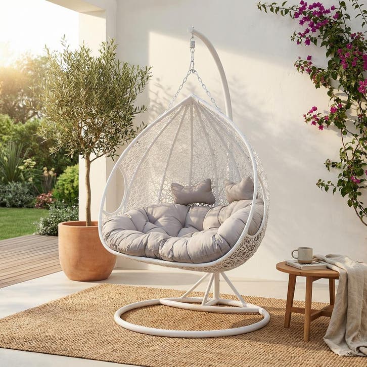 Hangstoel Met Frame | Max 150kg | Beste Prijs, Huis en Inrichting, Stoelen, Twee, Wit, Nieuw, Kunststof, Ophalen of Verzenden