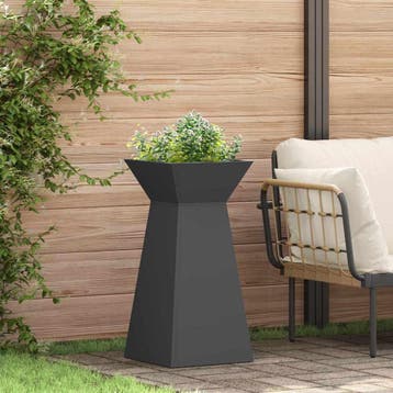 vidaXL Pilaar Plantenbak Zwart 35 x 35 x 73 cm, Verzenden, Minder dan 60 cm, Nieuw, Metaal