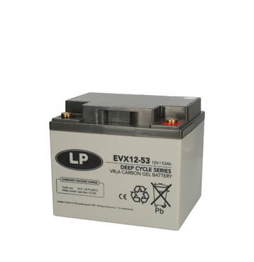 Landport (LP) AGM-GEL-Carbon accu EVX12-53 Deep Cycle 12 v, Caravans en Kamperen, Ophalen of Verzenden, Nieuw