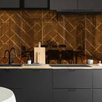 Zelfklevende Mozaïek Tegel - Afimera Copper Glass - Koper -, Ophalen of Verzenden, Nieuw